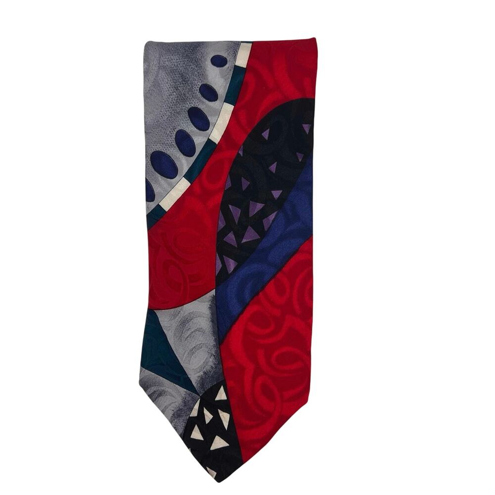 Chez Roffe - Men's Tie 56" Long - Geometric Modern Design - Silk Necktie